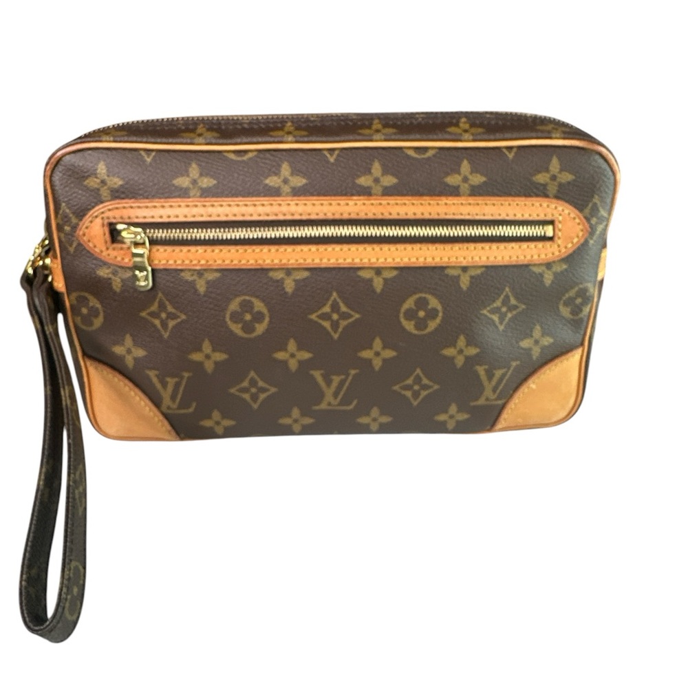Louis Vuitton Brown and Tan Monogram Wristlet